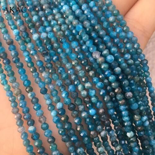 3strands Natural blue apatite Approx2.8-3mm faceted loose beads 15.5inches for diy making bracelet necklace