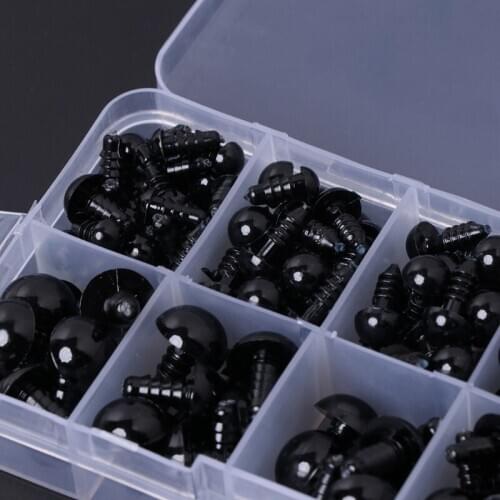 160pcs 6-12mm Black Plastic Safety Eyes For Bear/Dolls/Toy Animal/Felting BX0D