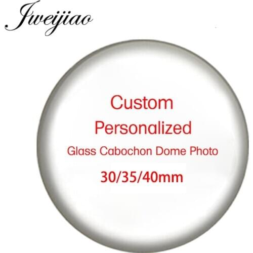 JWEIJIAO NEW DIY Round Glass Cabochon Dome 30/35/40 mm Custom Photo Necklace Brooch Handmade Making Findings NA01
