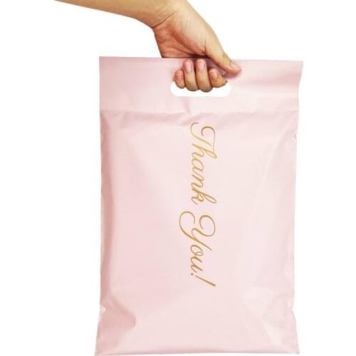 50Pcs/Lot Mail Bags Printed Poly Mailer Packaging Envelopes With Self Seal Courier Storage Bags Clothes Mailers With Handle