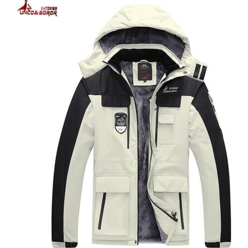 Oversize 7XL 8XL Warm Thick Waterproof Jackets Men winter streetwear parka coats Outwear Windproof Hat snow overcoat Men clothes