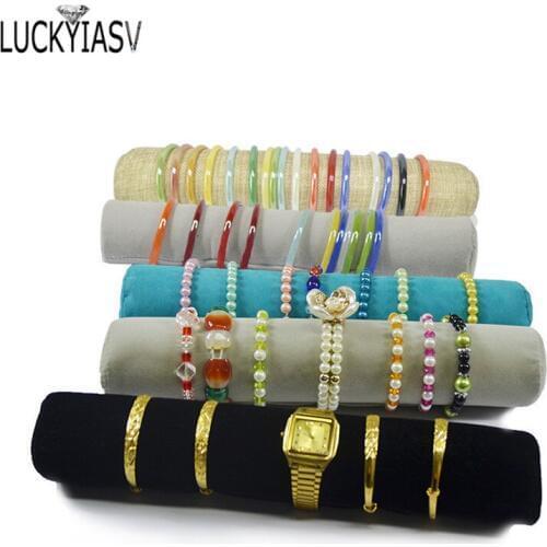 Hot Selling Black Gray Rose Red Velvet Bracelet Display Holder Jewelry Receiving for Bracelets Bangle Organizer Shelf Rack Stand