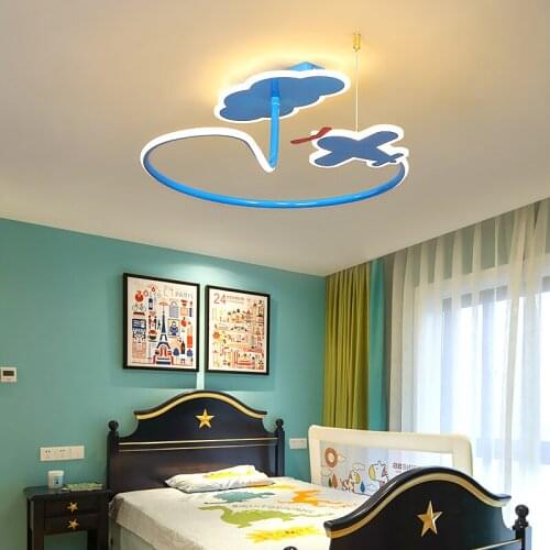 Cartoon Airplane Clouds Stars Pendant Lights LED Ceiling Light For Childs room Boy&Girl&Baby Living Room Bedroom Kitchen Blue