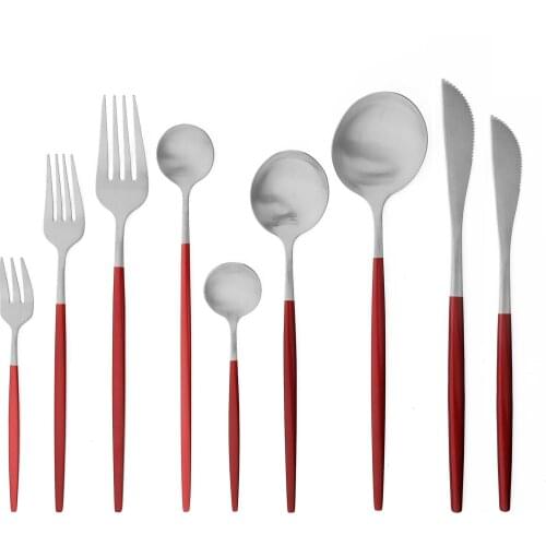 JANKNG Stainless Steel Flatware Set Golden Cutlery Set Steak Knife Fork Coffee Spoon Teaspoon Dinner Knife Dinnerware Tableware