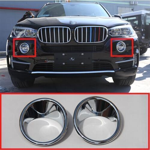 2pcs/set For BMW X5 f15 2014-2016 Fog Light Lamp Cover Trim Sticker Car styling Accessories