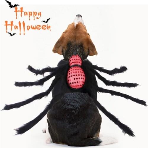 Pet Halloween Spider Clothes Puppy Cat Horror Simulation Plush Spider Transformation Party Dress Up Pet Clothing