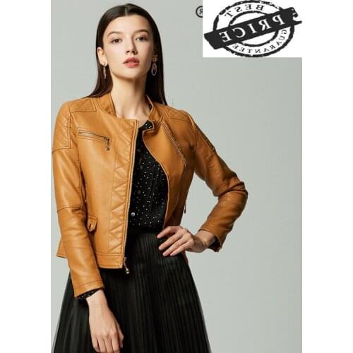 Autumn Fashion 2021 Winter Women Leather Coat Female Rivet Moto Biker Leather Jacket Womens Outerwear Female Jacket 6601