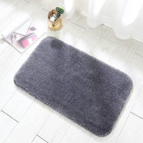 Faux Fur Plush Shaggy Toilet WC Bathroom Shower Non-slip Absorbent Floor Mat Entrance Doormat Kichen Area Rugs Thickened Carpet