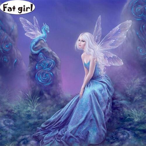 Full Square Round DIY Diamond Embroidery Beautiful dream fairy elf 5D Diamond Painting Diamond Mosaic Rhinestones Pictures decor