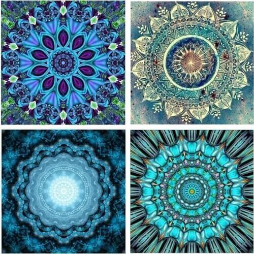 Full Drill Colorful Mandala Flower Pattern DIY Diamond Painting Embroidery Cross Stitch Kit Mosaic Rhinestone Picture Home Decor