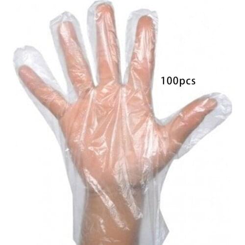 Hot 50pcs Food Plastic Gloves Pe Eco-Friendly Fruit Vegetable Gloves Disposable Gloves For Restaurant Kitchen Bbq Fast DEelivery