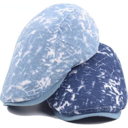 Washed Denim Cap Summer Womens Hat Korean Version of The Sun Hat British Style Forward Cap Mens Beret