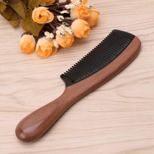 Pro Natural Ox Horn Green Sandalwood Fragrant Comb Wooden Handle Combs Hair Care