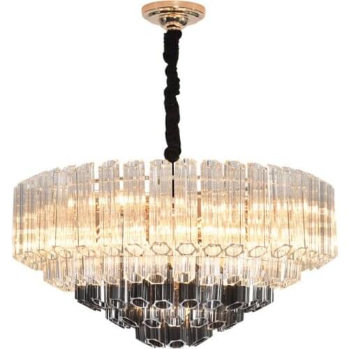 Luxury atmosphere duplex villa model room glass crystal lamps postmodern minimalist designer chandelier