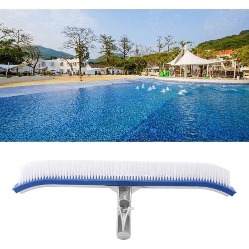 Swimming Pool Cleaning Brushes 18 inch Aluminium Plastic Bristle and Clips Tools R7RC