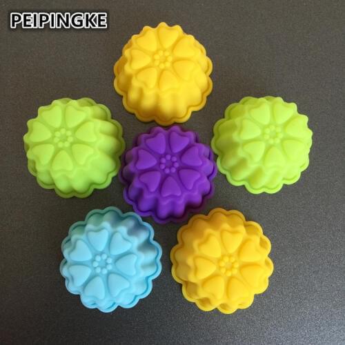5pcs/lot silicone chocolate mold flowers cupcake mold baking tools DIY mini soap mold 3cm pudding mould mold