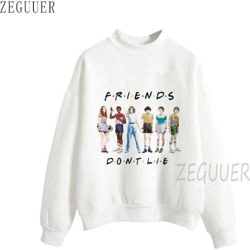 Stranger Things 3 Friends Don't Lie Hoodie Women Harajuku Clothes Womens Winter Coats 2021 Autumn Gothic Hoodies Women O-neck