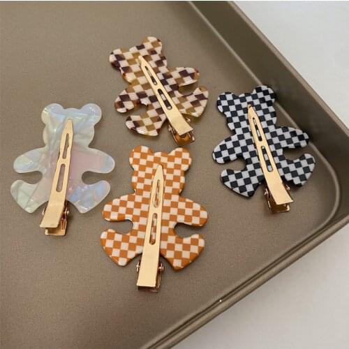 Acetic acid unmarked hair Liu Hai hair clip bear simple side clip sweet girl hair card clip children