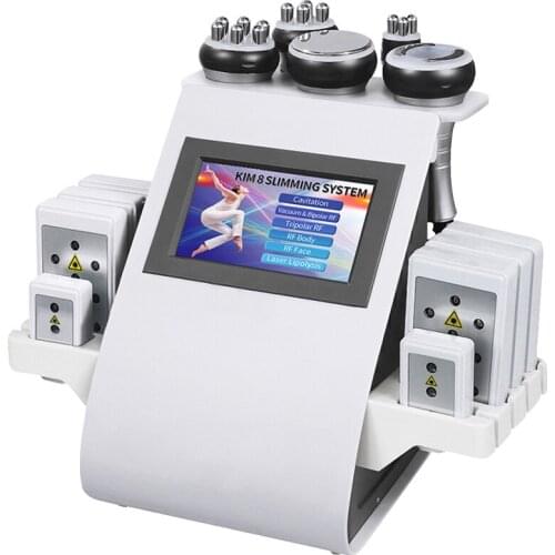 New Arrival 6 In 1 40K Ultrasonic Cavitation Vacuum Radio Frequency Laser 8 Pads lipo Laser Slimming Machine for home use