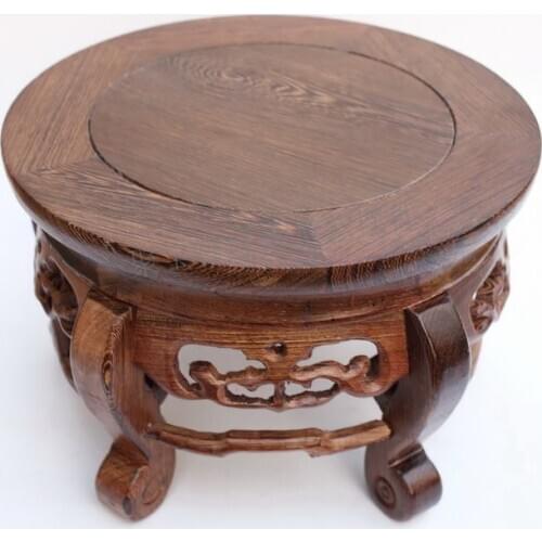 Red wood real wood household act the role is tasted handicraft furnishing articles vase aquarium circular base