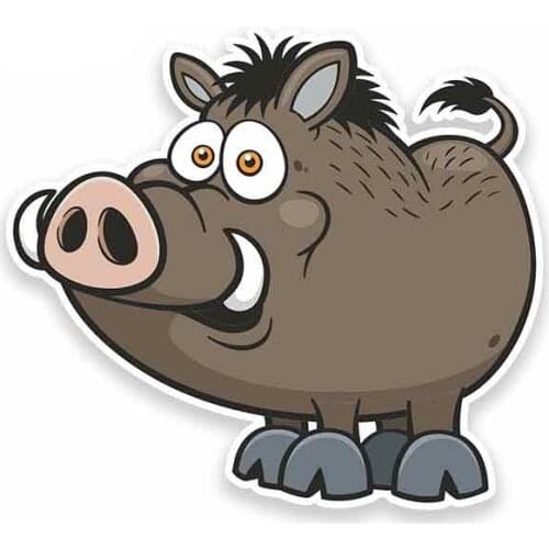 13cm X 13cm Hog Boar Pig Fine Decal Vinyl Car Wrap Pull Flower Car Stickers PVC Waterproof Personality Creative Stickers