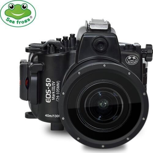 Waterproof Housing for Canon 5D Mark III IV DSLR Camera Underwater 40m 130ft Inbuilt Leak Detection Sensor Optical Port
