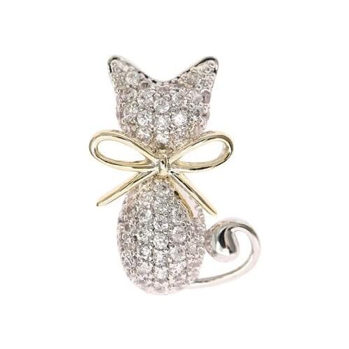 High Quality Metal Gold Plated Samll Brooches Pins Jewelry Wholesale Fashion Cute Cat Lapel Pins Women Coat Accessories
