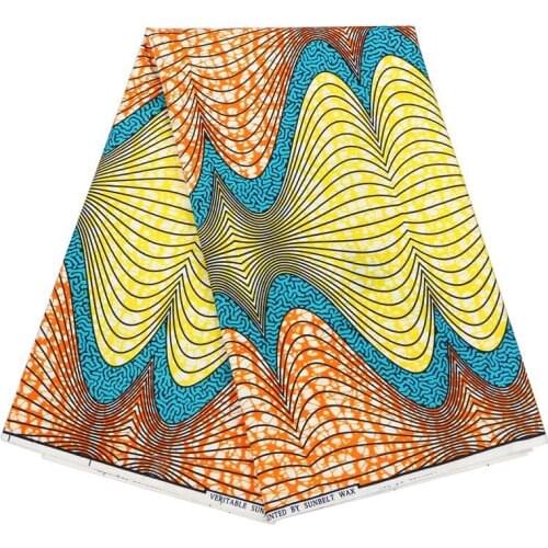 Wonderful Colorful Pattern Print Fashionable African Ankara Veritable Real Wax Polyester Sewing Tissu Fabric 6 Yards\Lot