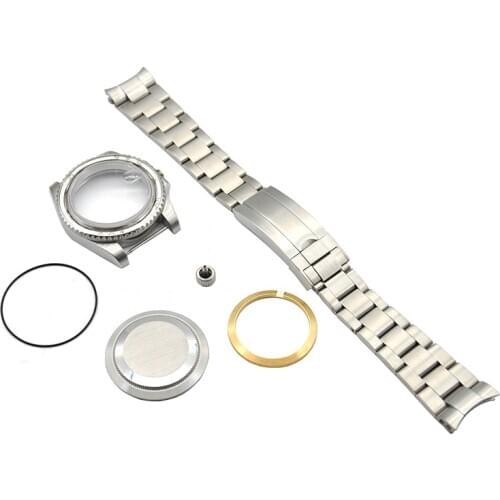Watch parts, 40mm stainless steel case. 20 mm stainless steel adjustable length strap, nh35 movement case
