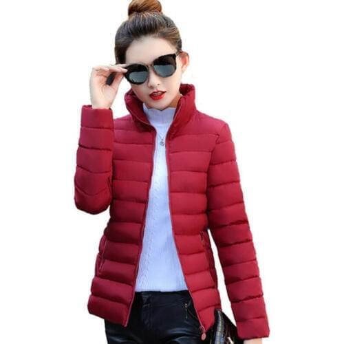 Stand Collar Women Basic Jacket Winter Slim Solid 2020 Autumn Womens Winter Jackets Short Ladies Coat Jaqueta Feminina Inverno
