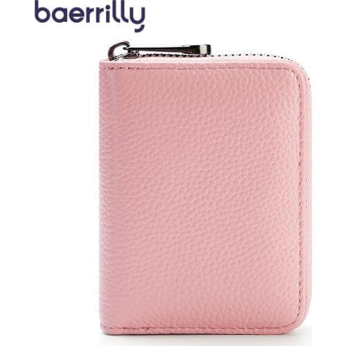 Rfid Women Wallets Card Holder Wallet For Credit Cards Genuine Leather Coin Purse Zipper Short Clutch Bags Money Pocket Cartera