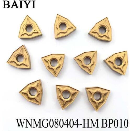 10PCS WNMG080404-HM BP010 Turning Carbide insert WNMG080404 blade for steel for MWLNR/WWLNR/DWLNR Holder