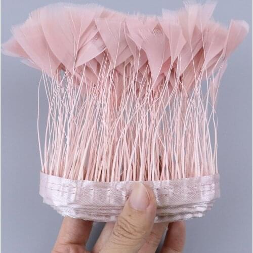 2Meters Leather Pink Turkey Feathers Trim Fringe DIY Wedding Clothes Decoration Carnival Dress Sewing Accessories Plumes Crafts