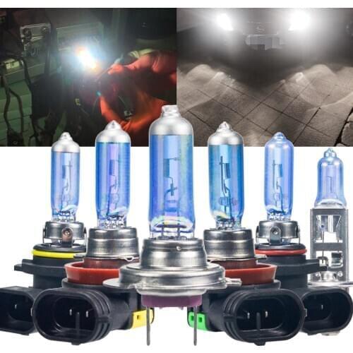 2PC Car Halogen Headlight Bulbs H1 H7 H8 H11 9005 HB3 9006 HB4 LED100W Auto Fog Light Halogen Bulbs 12V White 6000K Pearl blue