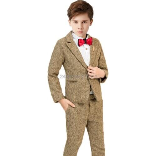 2020 New child blazer Jacket +Pants 2Pcs suit School Boys slim and beautiful Wedding Birthday Party wear sets 2-10 year