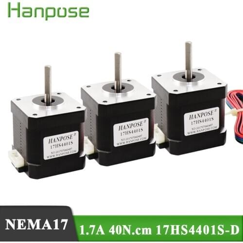 3pcs 3D printer 4-lead Nema17 Stepper Motor 42 motor Nema 17 motor 42BYGH 1.7A 65oz.in (17HS4401S) motor with DuPont line