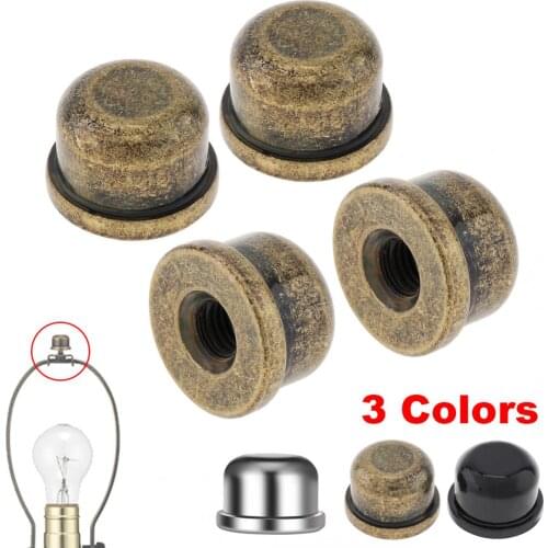 4 Pcs Lamp Finial Caps Lampshade Caps Solid Metal Thread 1/4-27 Tall 1/2 Inch for Lamp Shade Holder Harp