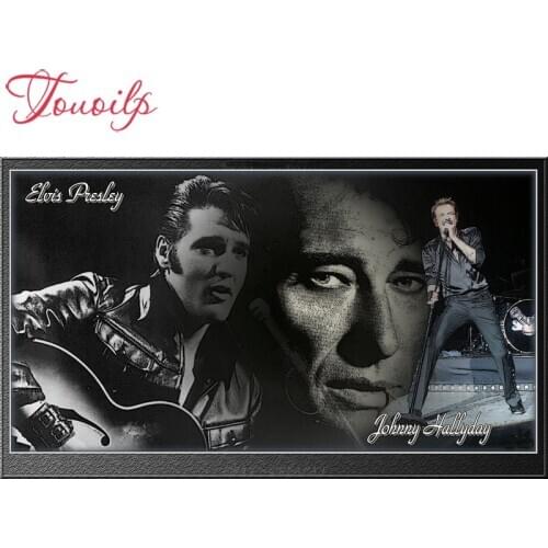 TOUOILP 5D DIY Diamond Painting Full Square/Round Drill "Johnny Hallyday and Elvis" 5d Embroidery Cross Stitch Mosaic Home Decor