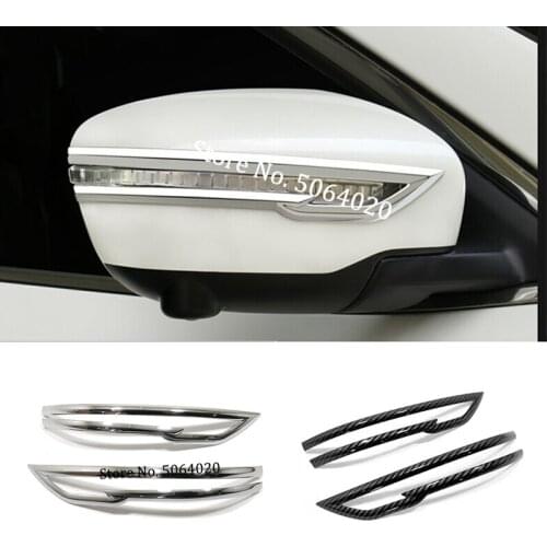 For Nissan Murano 2015 2016-2018 2019 ABS Chrome/Carbon fiber Car Rearview mirror decoration strip cover trim car accessories