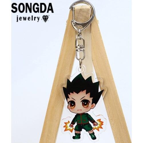 SONGDA Hunter x Hunter Pattern Double Sided Acrylic Key Chain Anime Figure Style Creative Key Ring Boy Girl Bag Cute Accessories