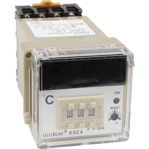 E5C4 AC 220V relay output K input digital temperature controller with socket