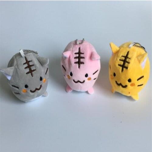 12pcs/lot Mix Colors Plush 6CM Stuffed TOY , Kids Gift Plush Cat Toy , Gift Key chain plush