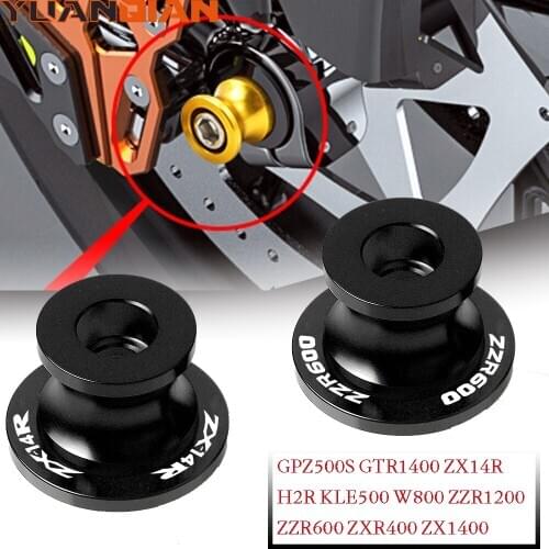 Motorcycle Swingarm Spools Slider Stand Screws For KAWASAKI GPZ500S GTR1400 H2R KLE500 W800 ZZR1200 ZZR600 ZXR400 ZX1400 ZX14R