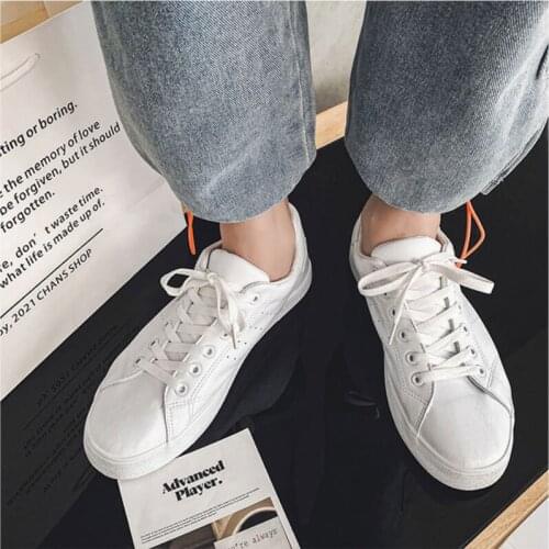 New Fashion Outdoor Small White Shoes Men Students Korean All-match Lace-up Low-cut Sneakers Mens Simple Casual Sneakers Men