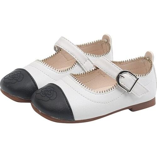 2021 New Girls' Leather Shoes Baby Foreign Style Single Shoes Soft Sole Princess Casual Shoes Kids Toes-capped Flats All-match