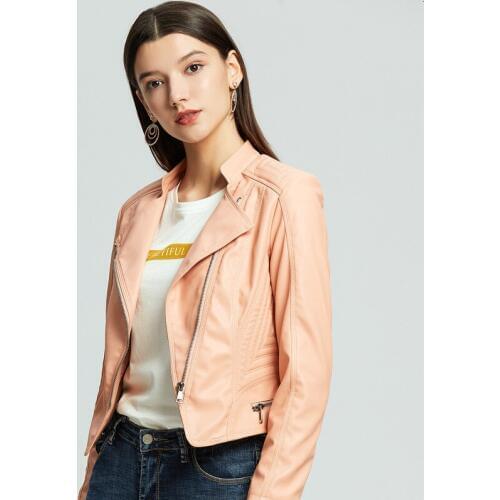 Autumn Suit-dress Leather Clothing Woman Short Fund Self-cultivation Woman Loose Coat Woman Will Code Locomotive Serve Loose