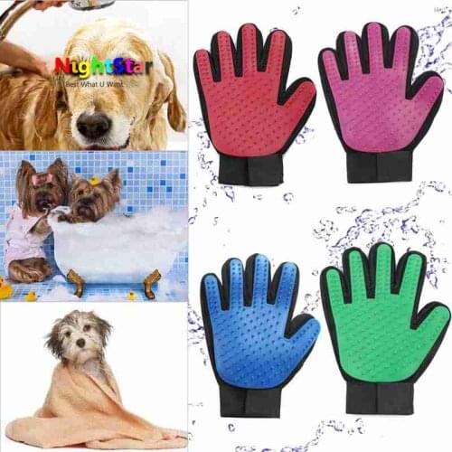 Pet Hair Glove Comb Dog Cat Grooming Cleaning Glove Deshedding left Right Hand Hair Removal Brush Promote / Color R