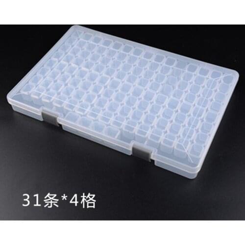 Transparent 90 Grid Diamond Painting Rice Bead Jewelry Nail Art DIY Beaded Plastic Clear Storage Diamond Box GJ9034