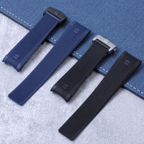 Watchbands Bracelet 24mm For TAG HEUER GRAND CARRERA AQUARACER Watch Accessories Stripe Strap Silicone Watch Band Chain