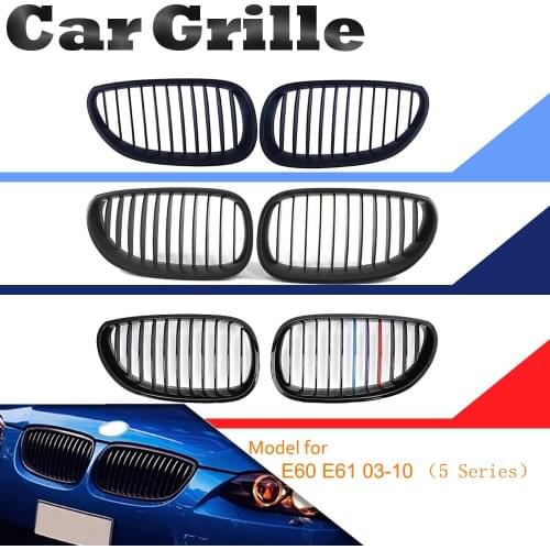 Front Kidney Grille Air-inlet Black Racing Grill Fit For BMW E60 E61 2003 2004 2005 2006 2007 2008 2009 M5 525i 528i 528xi 530i